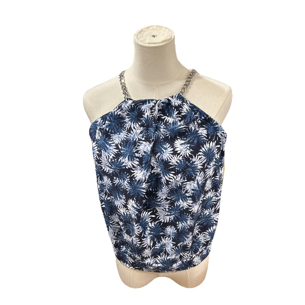 Michael Kors Swimsuit Tankini Top Medium MM8J599 Chains Womens Beach Swimwear